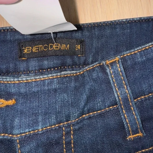 Genetic Denim The Adriane Mid-Rise Quilted Bell Jeans Dark Seafoam Size 24 NWT - Picture 6 of 10